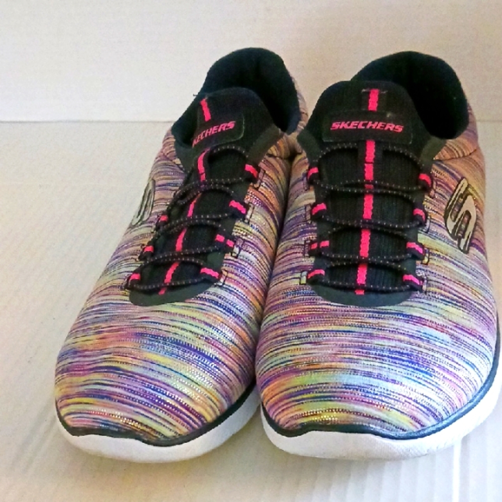 Skechers Colorful Slip On Sneakers Size 8